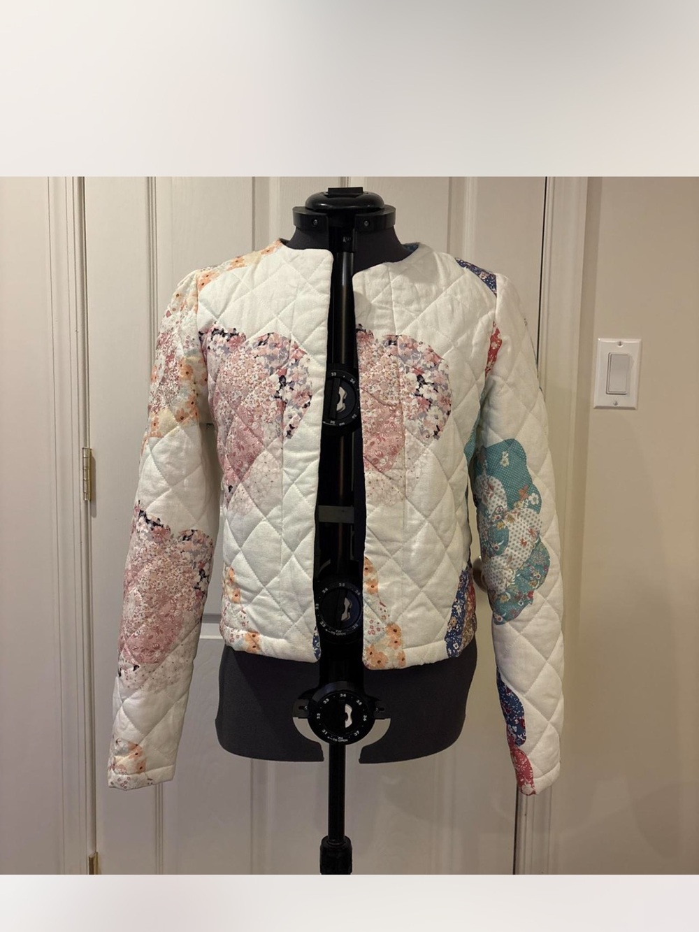NWOT House of Harlow Quilted Floral Patchwork Jacket - White